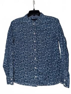 Tommy Hilfiger Men’s L Blue Paisley Bandana Print Button Down Shirt Long Sleeve